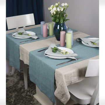 Natural light linen tablecloth - Linen Couture