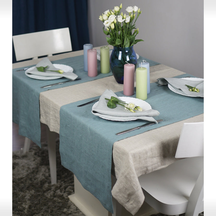 Natural light linen tablecloth - Linen Couture