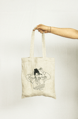 Natural Light linen tote bag with embroidery - Linen Couture