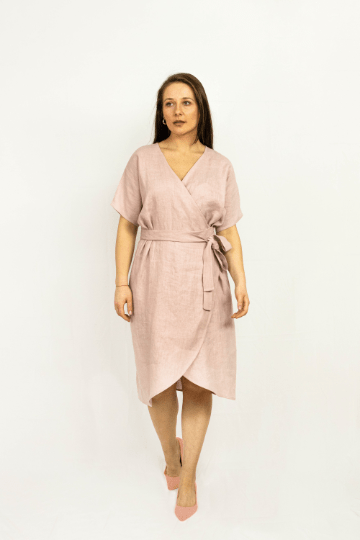 Natural Light linen wrap dress - Linen Couture