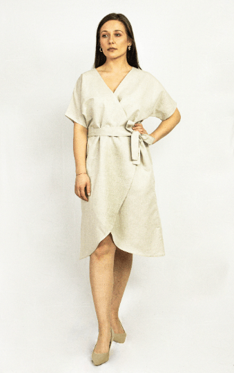 Natural Light linen wrap dress - Linen Couture