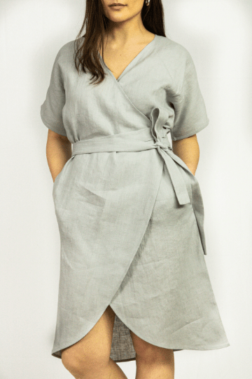Natural Light linen wrap dress - Linen Couture