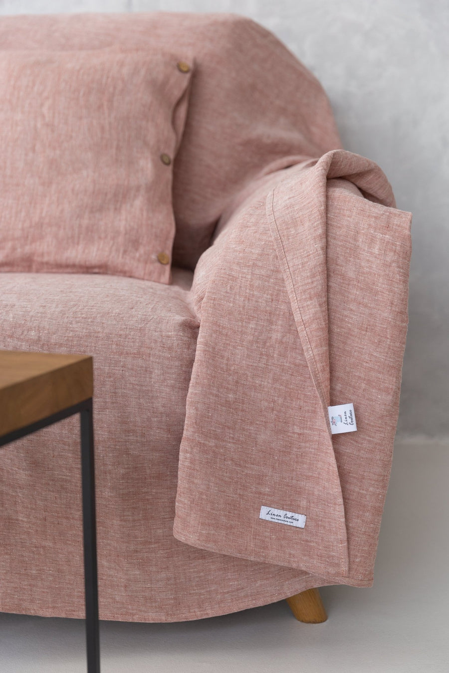 Natural linen couch cover - Linen Couture