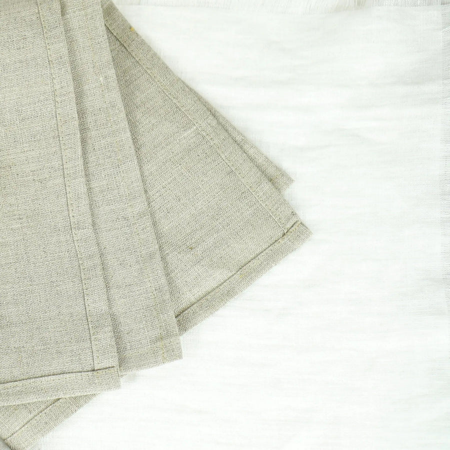 Natural linen napkins, short finish - Linen Couture