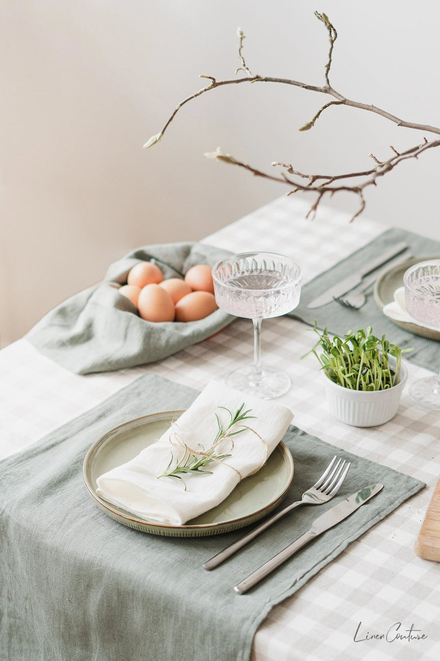 Natural linen napkins, short finish - Linen Couture