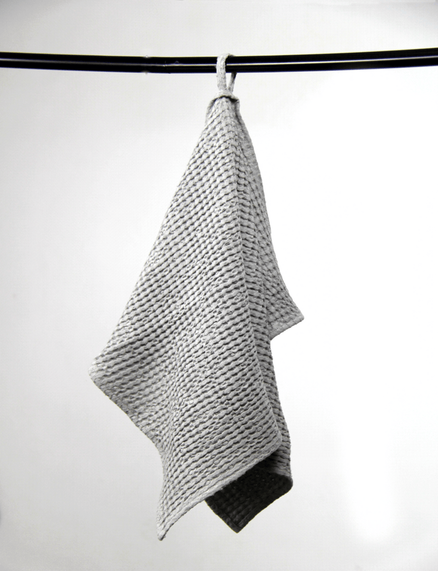Navy Blue linen waffle towel - Linen Couture