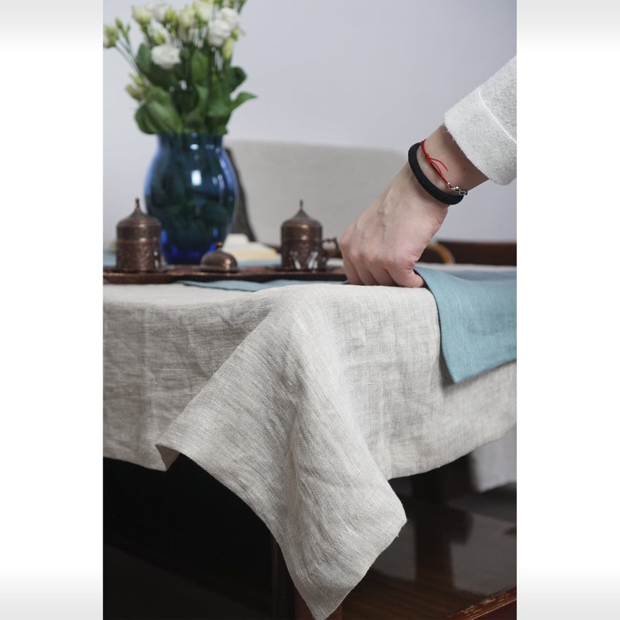 Pale Pink linen table cloth - Linen Couture
