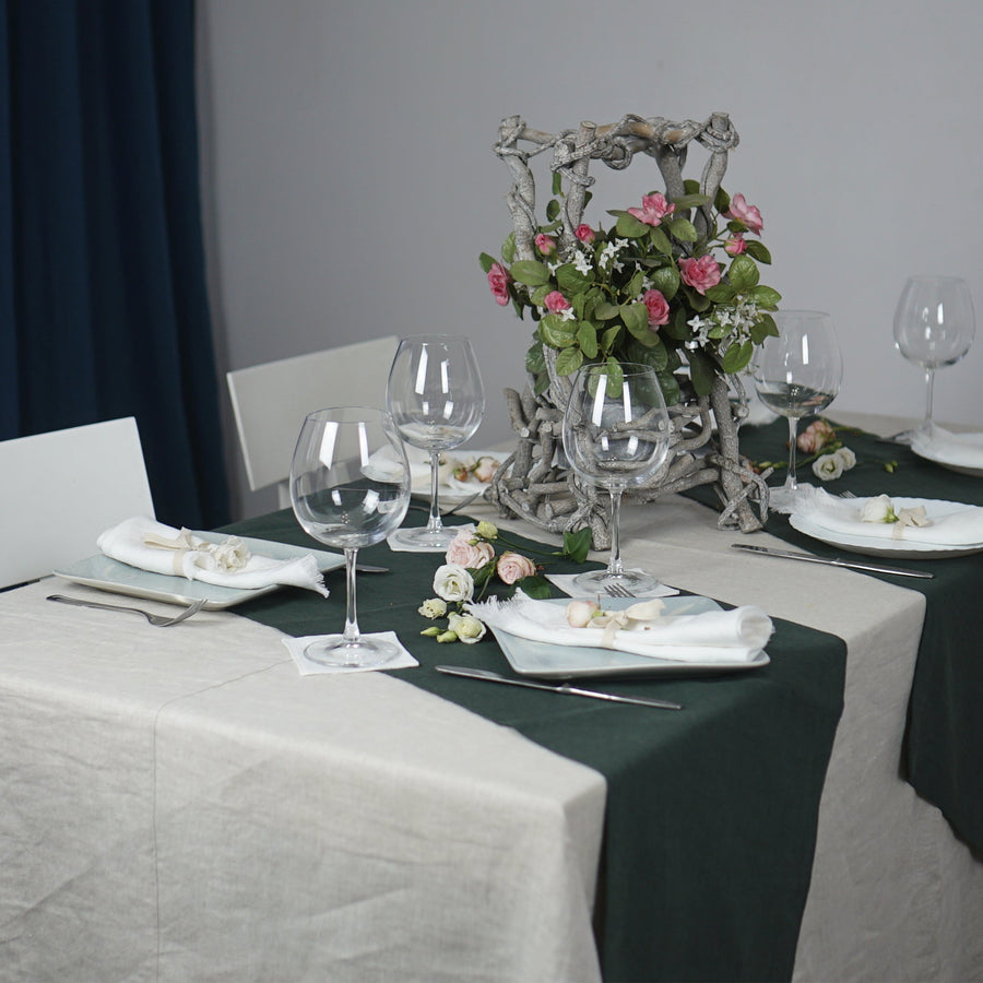 Pale Pink linen table cloth - Linen Couture