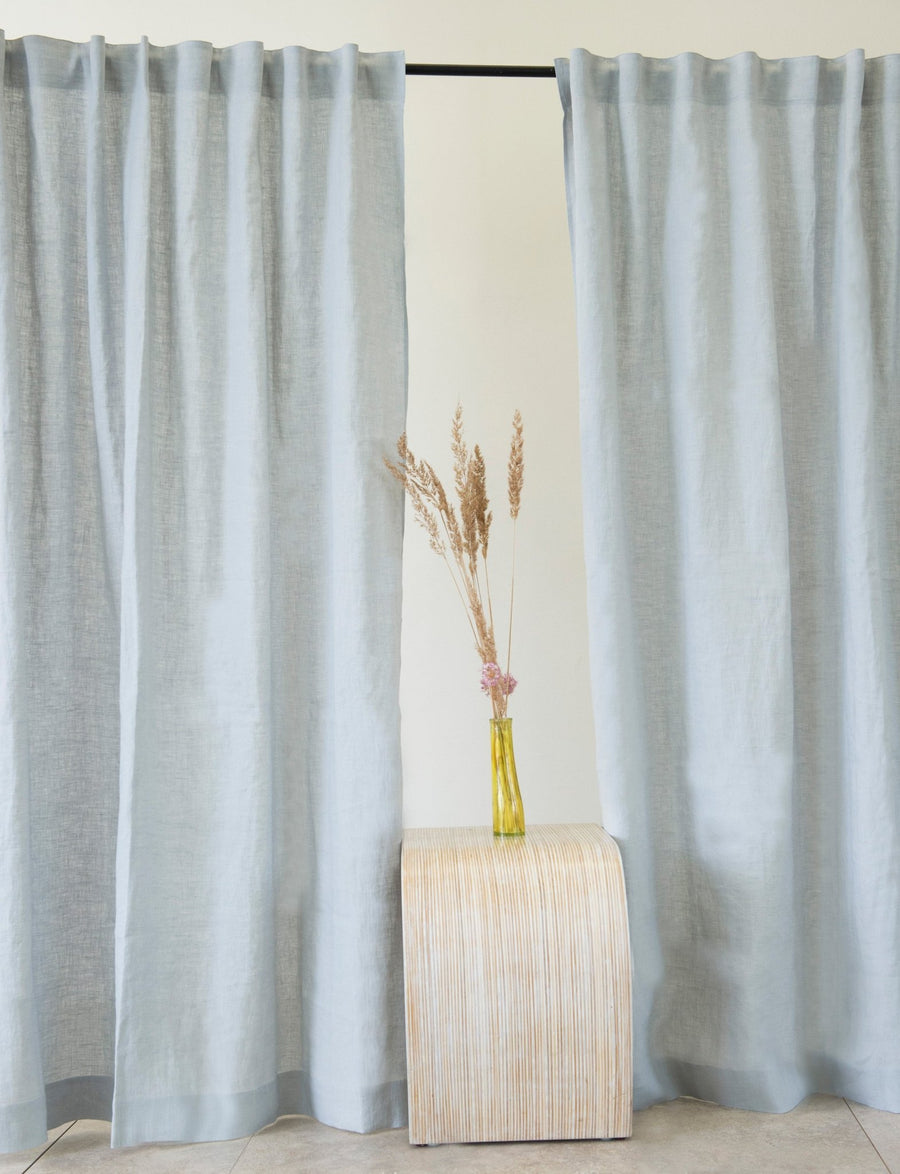 Pastel Plum linen curtain with multifunctional heading tape - Linen Couture