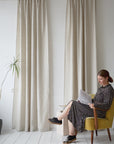 Natural Light linen curtain with multifunctional heading tape