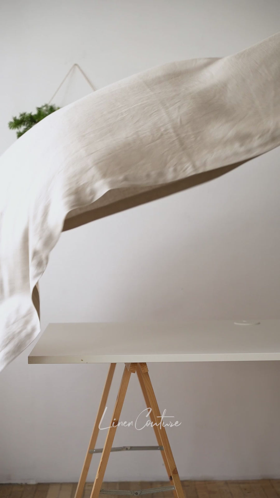 Natural light linen tablecloth