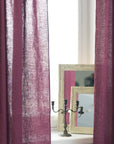 Asphalt Grey linen curtain with tabs - Linen Couture Boutique