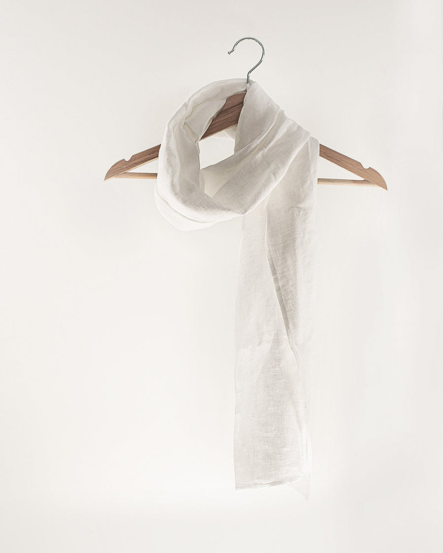 White linen lightweight scarf - Linen Couture