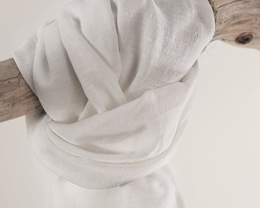 White linen scarf - Linen Couture