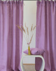 Natural linen curtain with tie top - Linen Couture Boutique