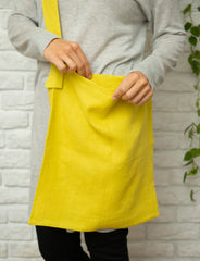 Lemon linen crossbody bag - Linen Couture Boutique