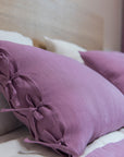 Deep Rose Pillowcase with Ties from Natural Softened Linen - Linen Couture