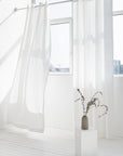 White linen curtain with grommets - Linen Couture Boutique