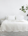 Linen duvet cover in Light Chesnut with coconut buttons - Linen Couture Boutique