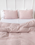 Linen pillow case with ties in Pale Pink - Linen Couture Boutique