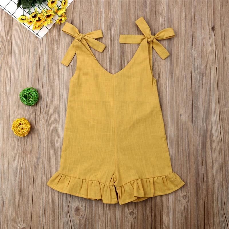 Linen romper with ruffles for kids - Linen Couture