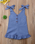 Linen romper with ruffles for kids - Linen Couture