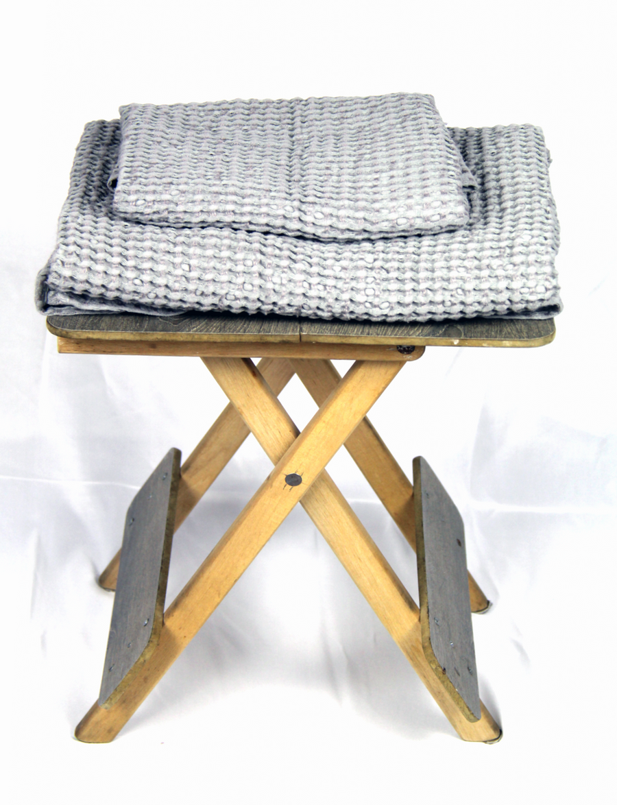 Light Grey linen waffle towel - Linen Couture Boutique