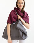 Grey linen beach bag - Linen Couture Boutique