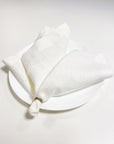Set of White Linen Napkins with a Decorative Hem (250 gsm) - Linen Couture Boutique