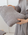 Asphalt Grey linen waffle towel - Linen Couture Boutique
