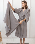 Greyish Green linen waffle towel - Linen Couture Boutique