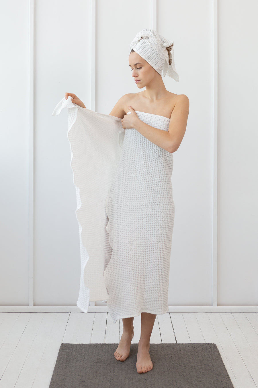 Amber waffle linen towel - Linen Couture Boutique