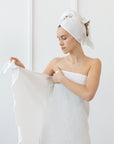 White linen waffle towels set - Linen Couture Boutique