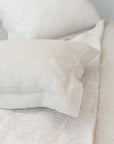 Linen Sham Pillowcase in Striped Beige - Linen Couture Boutique