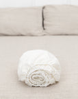 Linen Fitted Bed Sheet in White - Linen Couture Boutique