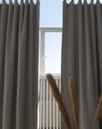 Natural linen curtain with blackout, tabs - Linen Couture Boutique