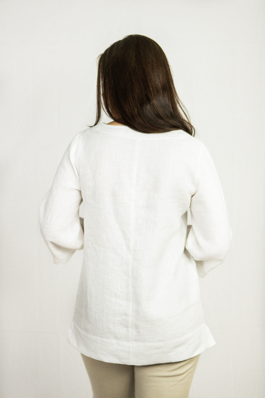 White Linen Oversize Top, Blouse, Women's Linen Clothing - Linen Couture Boutique