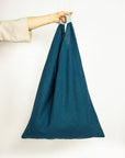 Moss Green linen triangle bag - Linen Couture Boutique