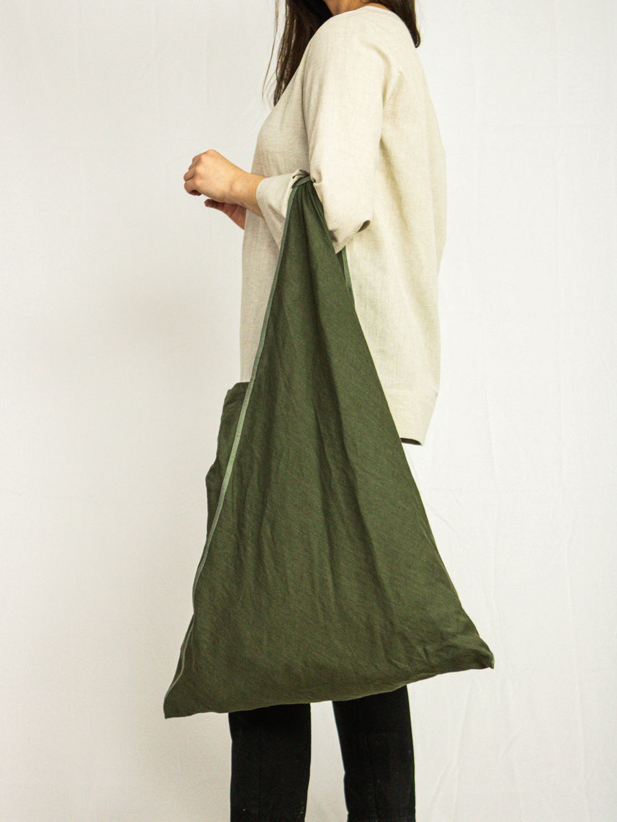 Lemon linen triangle bag - Linen Couture Boutique