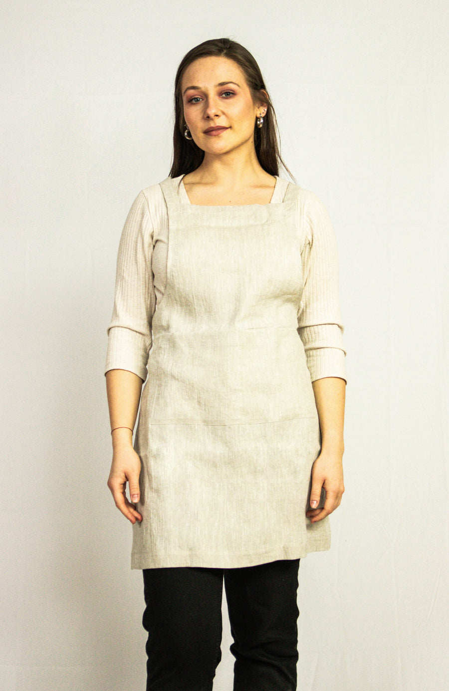 Natural Light Classic linen apron - Linen Couture Boutique