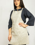 Classic linen apron in Moss green - Linen Couture Boutique