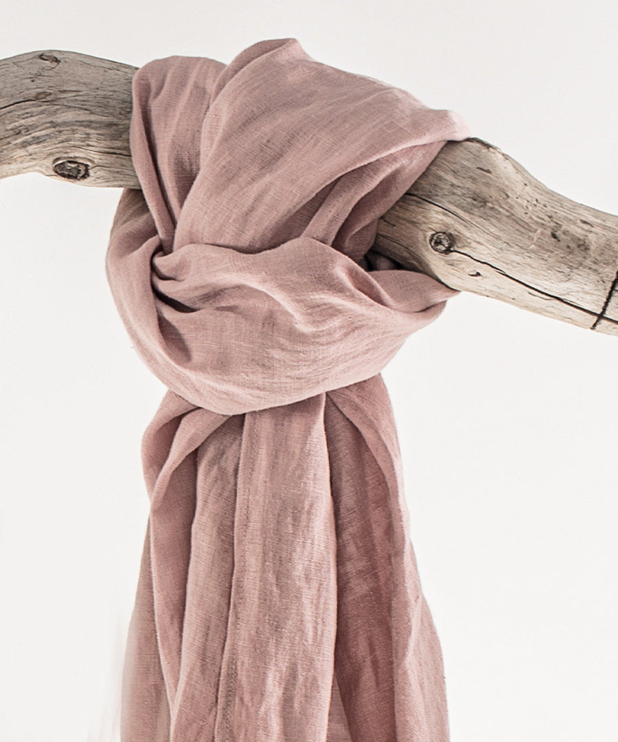 Pale Pink linen scarf - Linen Couture Boutique