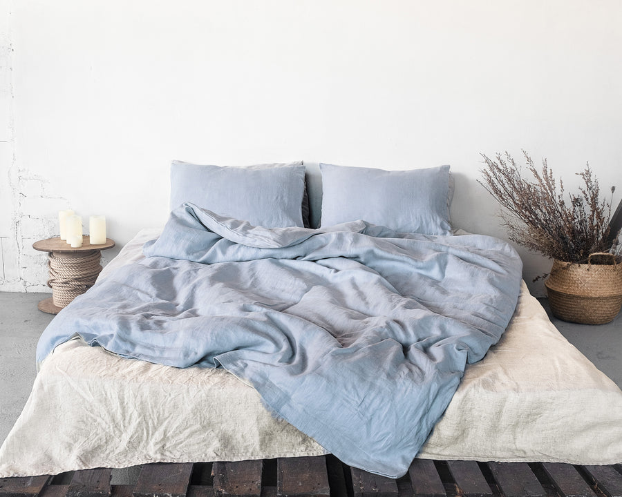 Softened flat linen bed sheet - Linen Couture Boutique