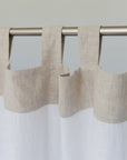 White and Natural Light linen curtains with tabs, two tones - Linen Couture Boutique