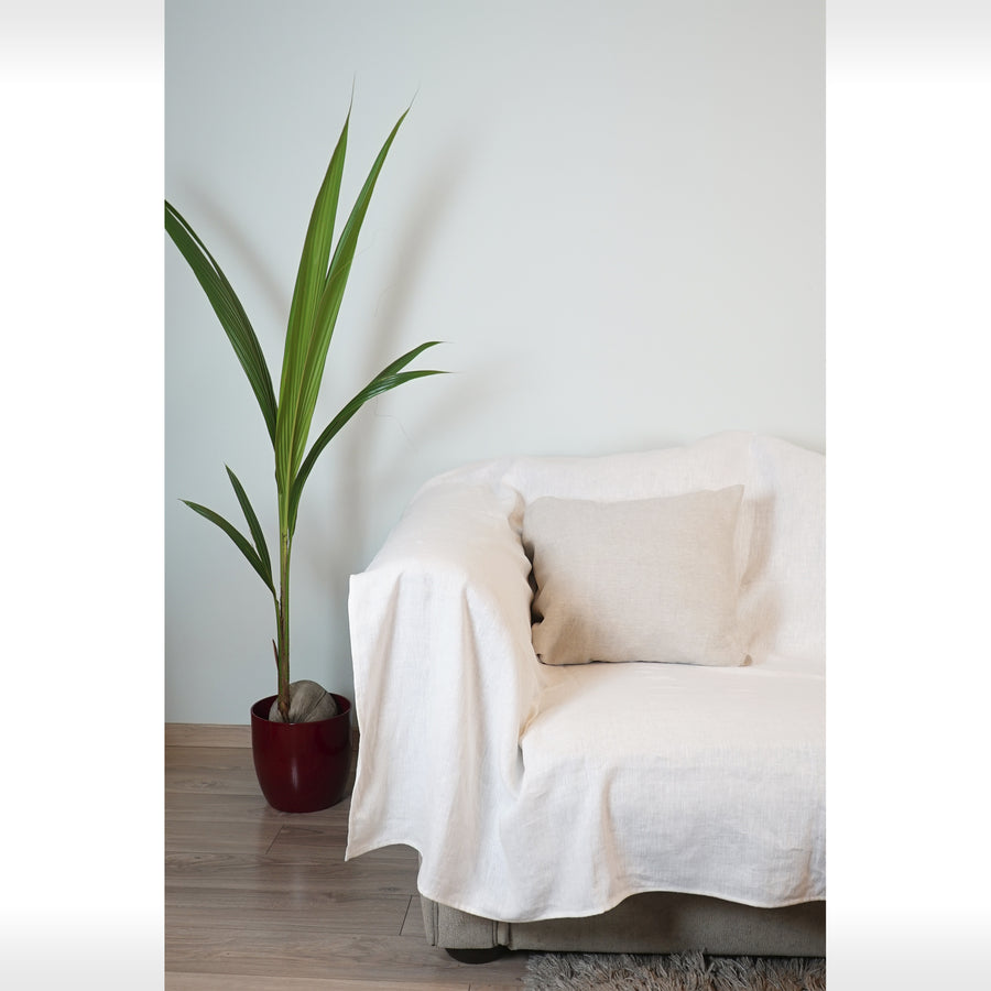 White linen couch cover - Linen Couture Boutique