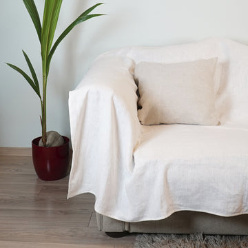 White linen couch cover - Linen Couture Boutique