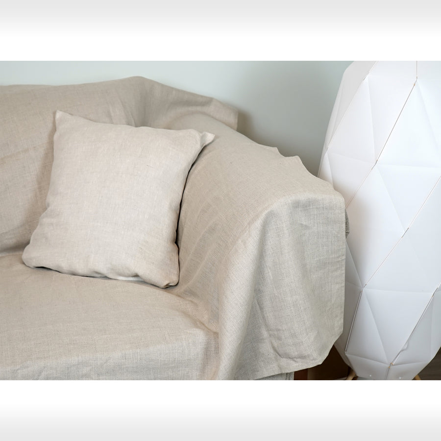 White linen couch cover - Linen Couture Boutique