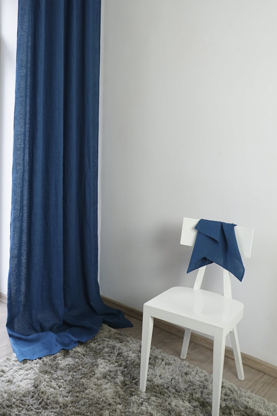 Greyish Mint linen curtain with multifunctional tape - Linen Couture Boutique