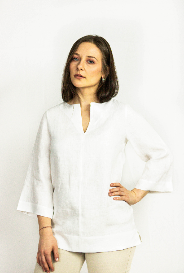 White Linen top, Linen blouse, Oversize top, Women's Linen Clothing - Linen Couture