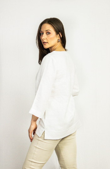 White Linen top, Linen blouse, Oversize top, Women's Linen Clothing - Linen Couture